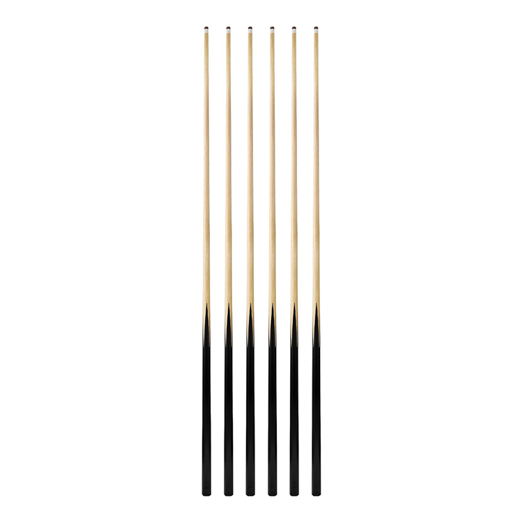 HPS-BC007 57Inch One Piece Pool Cue Stick with 13MM Leather Tip, Professional Billiards Cue Stick for Adult, Set of 4 or 6, Black Color