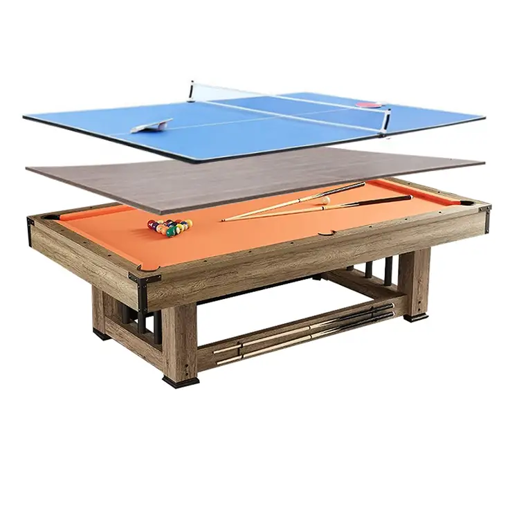HPS-P830C 8FT Luxury Home Pool Dining Table Combo Wholesale Price, MDF Cheap Billiard Snooker Table for Game Room Office Family Use